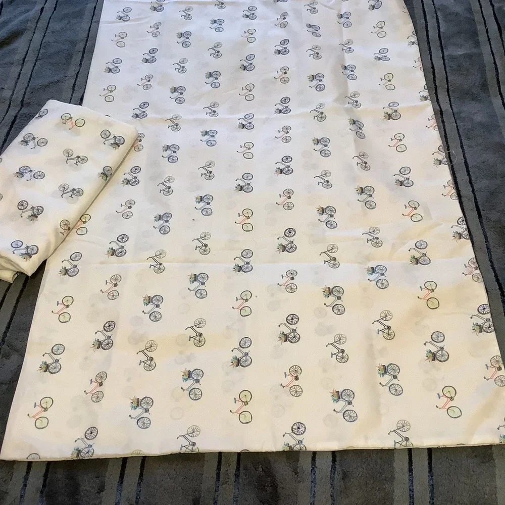 Alex & Zoe Bicycle Print Pillowcases Set of 2 White Multicolor 39x20